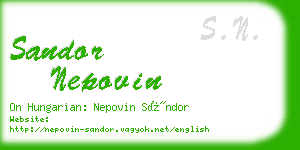 sandor nepovin business card